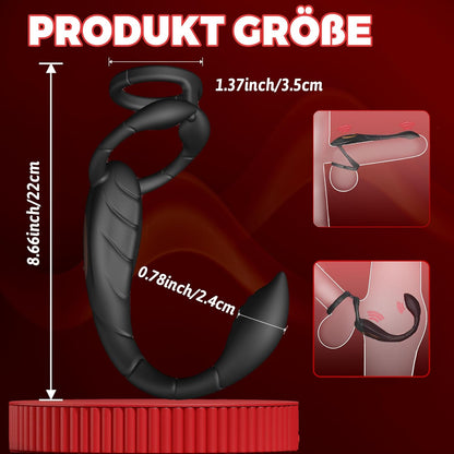 3 IN 1 Penisring Prostatamassagegerät Analvibrator mit 9 Vibrationsmodi