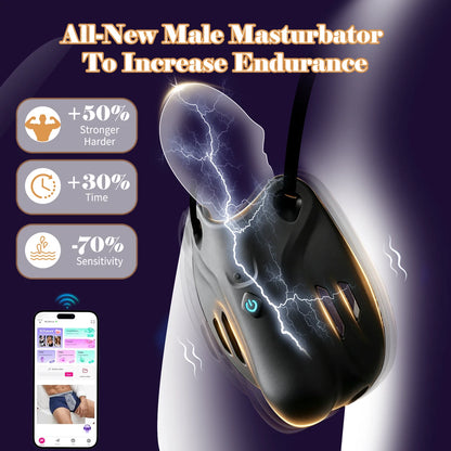 Elektrische Penis Trainer Vibratorensets Keuschheitskäfig Eichel Stimulator mit 9 Vibrations