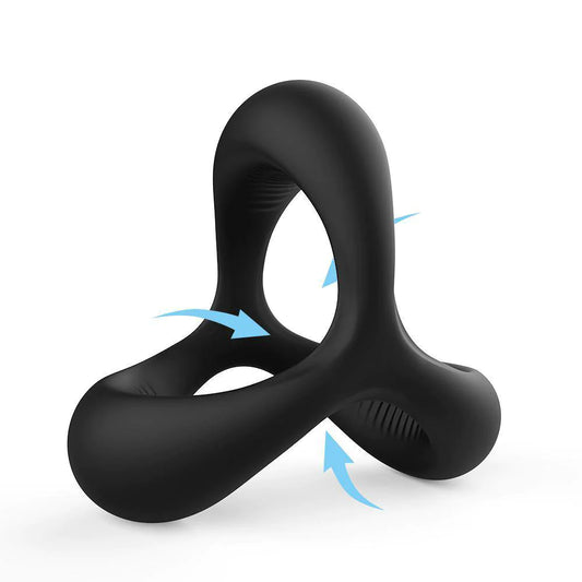 Cock Rings Three Rings Black Harder Longer Bigger S-HANDE