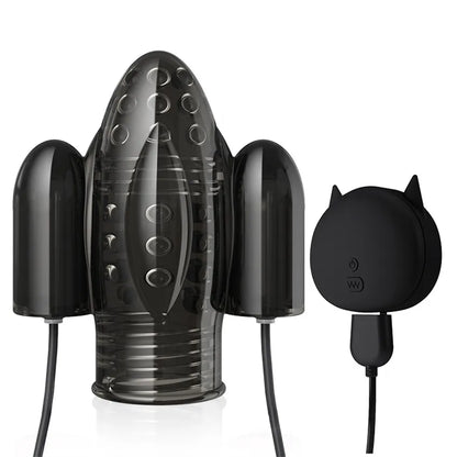 Eichelvibrator Penistrainer Verzögerungsmassagegerät mit 2 Motoren & 10 Vibrationsmodi