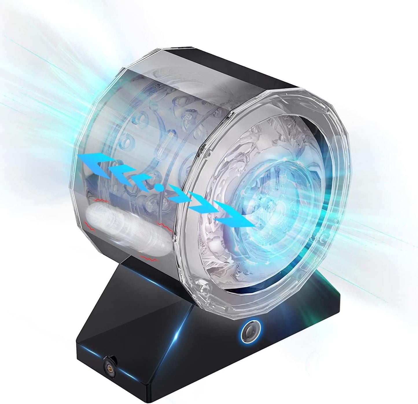 Elektrischer Penistrainer Stroker mit 7 Teleskopfunktion und Vibrationsfunktion