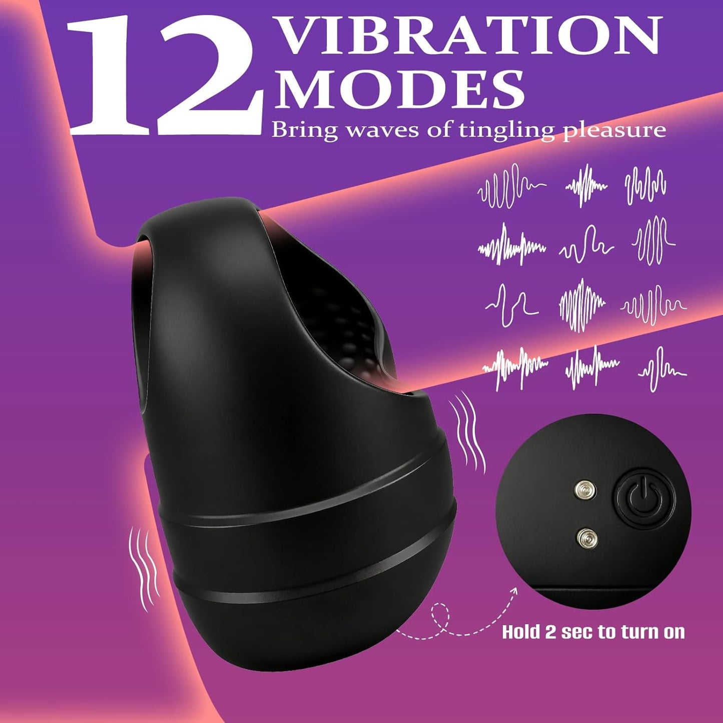 Hodenring Penisring Vibrator Massagegerät Masturbator mit Kraftvolle Vibration