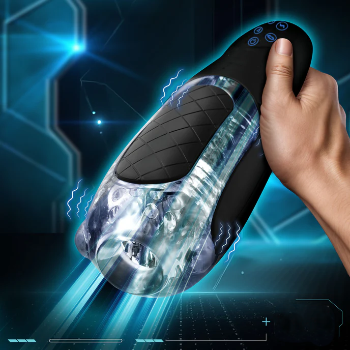 Elektrischer Vakuumsaugung Masturbator Penispumpe mit 4 Saugfrequenzen & 10 Vibrations