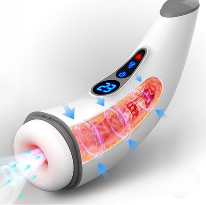 3 IN 1 Automatischer Masturbator Penispumpe Stroker mit 7 Saug & 3 Vibrations & Heizfunktionen