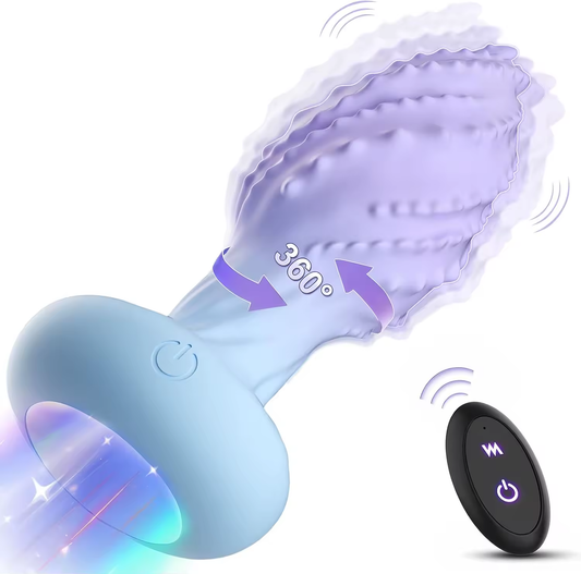 Analvibrator Prostata Massager Buttplug mit 360° Rotation und 10 Vibrationen