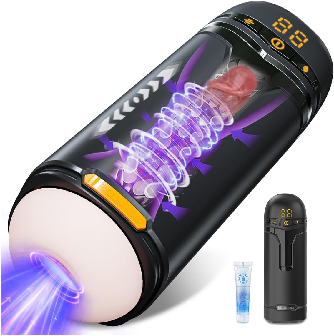 LED-Anzeige Automatischer Masturbator Stroker mit 10 Saug & Stoß & Vibrationsmodi