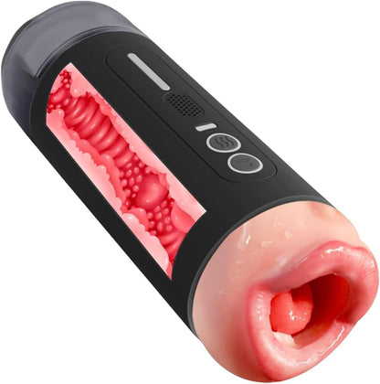 Elektrischer Masturbator Blowjob Taschenmuschi mit 10 Vibrationsmodi & Soundfunktionen