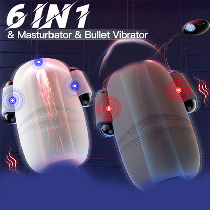 6 in 1 Automatische Penistrainer Vibratoren Masturbatoren mit 8 x 12 Vibrationsmodi