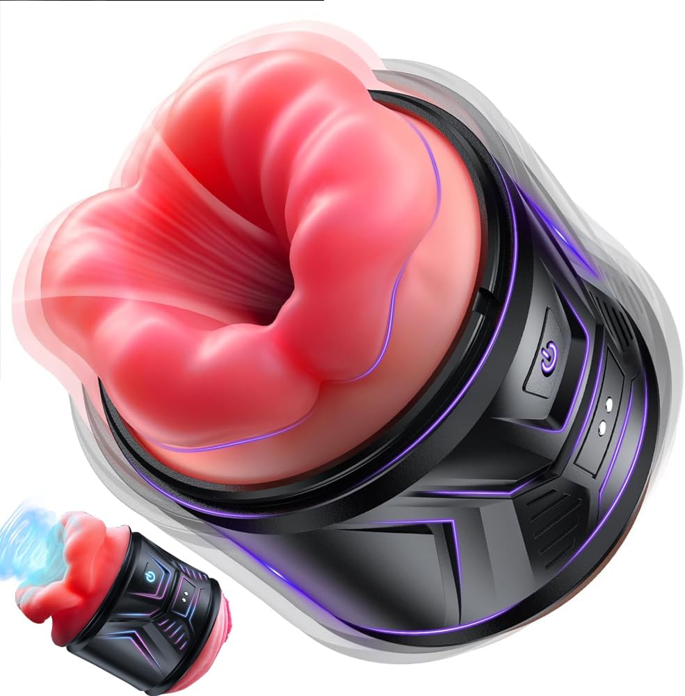 Realistischer 2 in 1 Elektrischer Masturbator Penis Vibrator mit 10 Vibrationsmodi