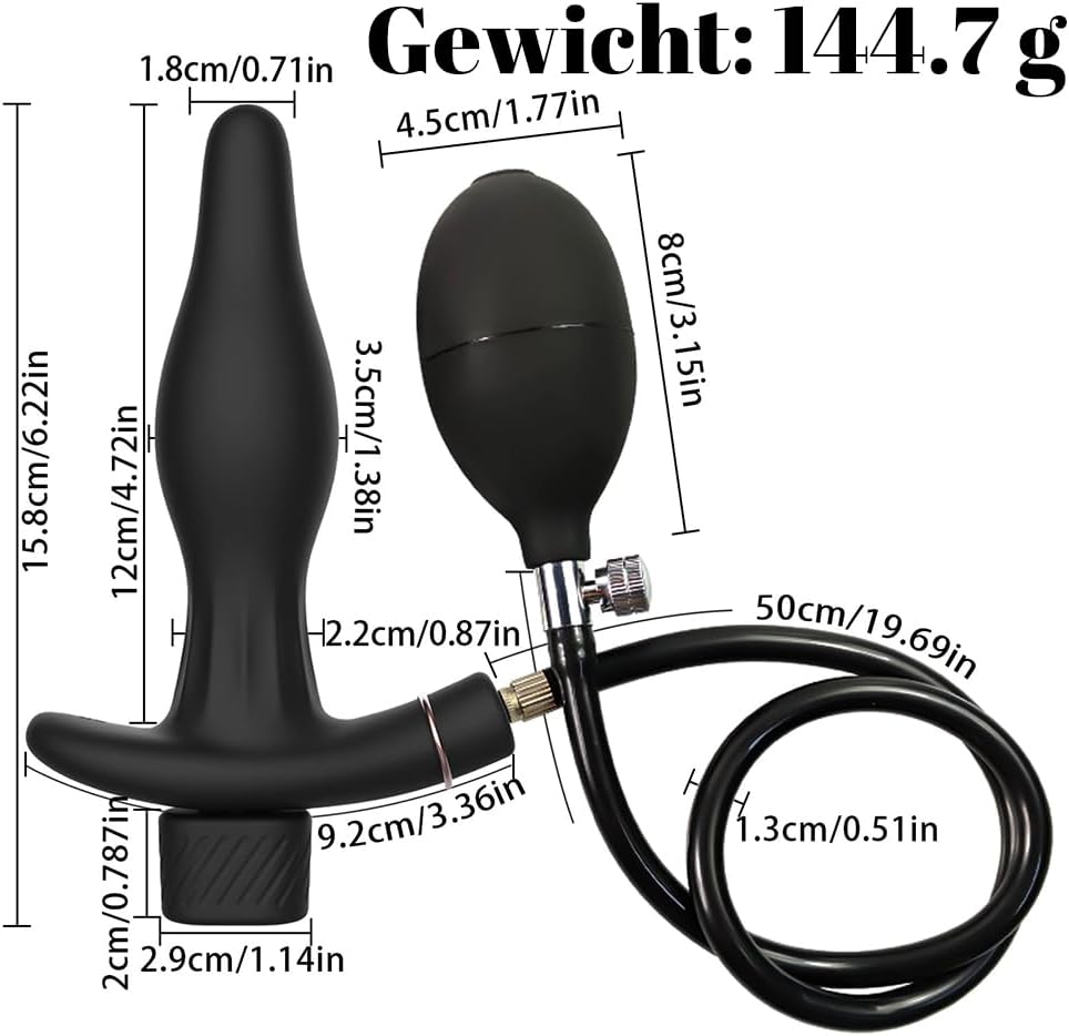 Elektro Shock Aufblasbarer Analplug Vibrator Prostata-Massage mit 12 Schockmodi