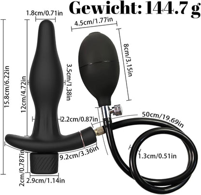 Elektro Shock Aufblasbarer Analplug Vibrator Prostata-Massage mit 12 Schockmodi