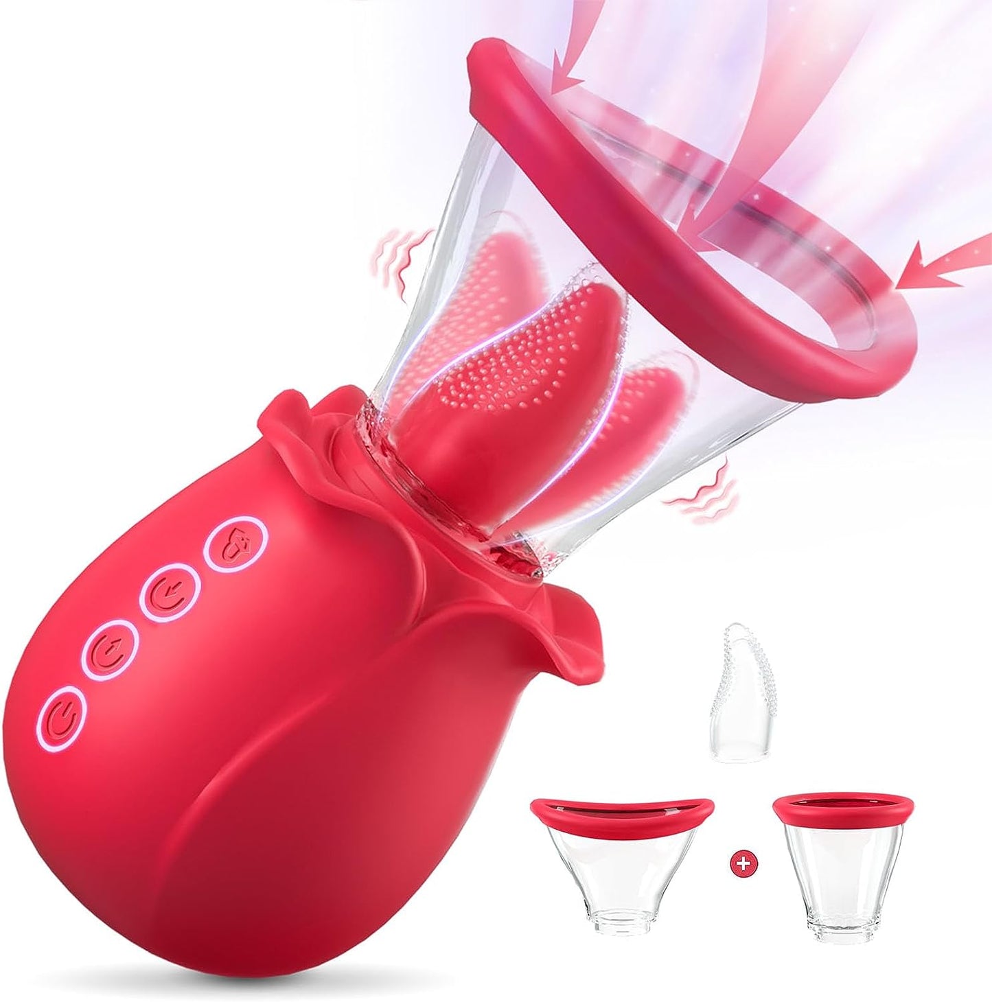 Vibrator tongue clitoris stimulator with 3 suction levels and 7 licking modes 