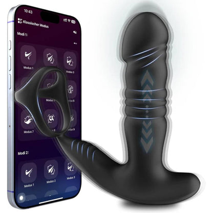4 IN 1 Analvibrator Penisring Prostata Massagegerät mit 9 Schubmodi & 9 Vibrationsstufen