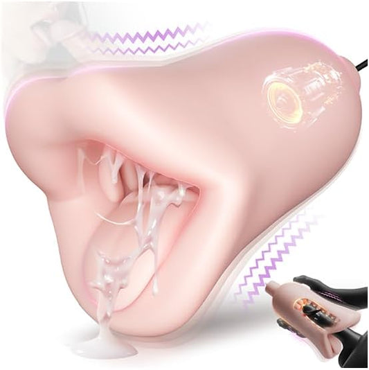 3 IN 1 Oralmasturbator Penistrainer Blowjob Stroker Eichelstimulator mit 10 Schwingungsmodi