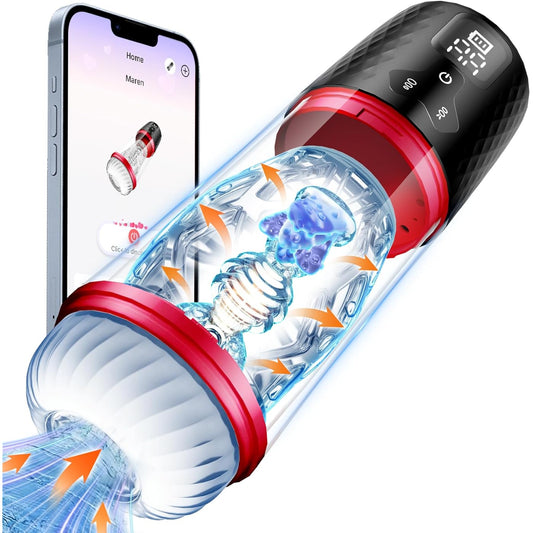 Intelligenter Masturbator PenisPumpe Stroker Blowjob mit 9 Saug und 9 Vibrationsmodi