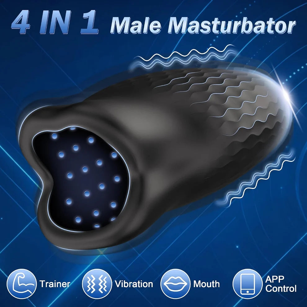 APP Elektrische Penis Trainer Vibrator Eichel Stimulation Taschenmuschi mit 10 Vibrations
