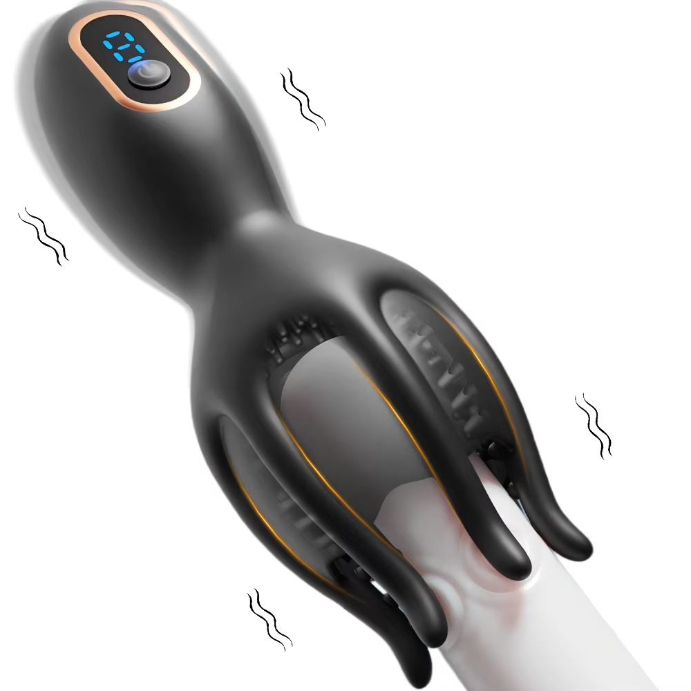 3 IN Eicheltrainer Penismassage Vibrator Masturbator mit 9 Vibrationsmodi