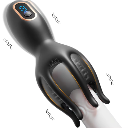 3 IN Eicheltrainer Penismassage Vibrator Masturbator mit 9 Vibrationsmodi
