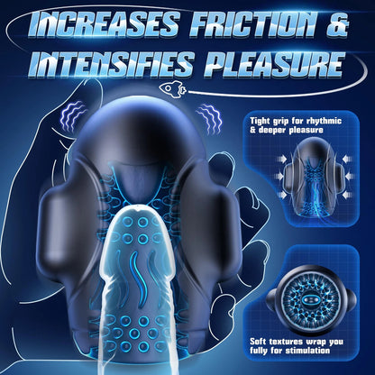 4 IN 1 Penis Trainer Eichel Stimulator Blowjob Masturbator mit 10 Bieten & 10 Vibrations