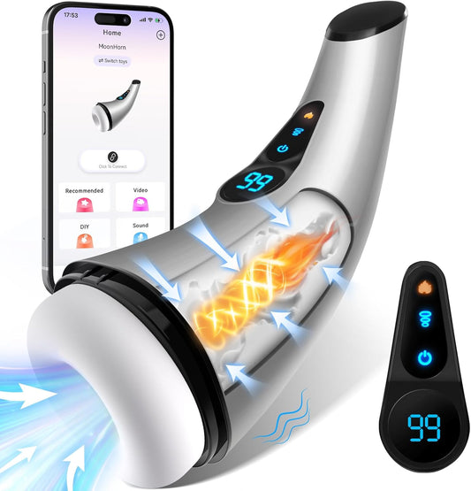 LCD-Display Automatischer Masturbator Penis-Stroker Blowjob- mit 9 Saug & 9 Vibrationsfunktionen