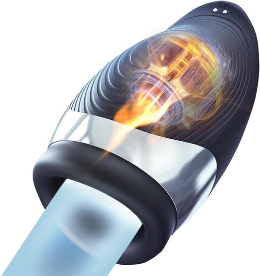 Elektrischer Masturbator Penis Masturbatoren mit 9 Vibrationsmodi und Heizfunktion