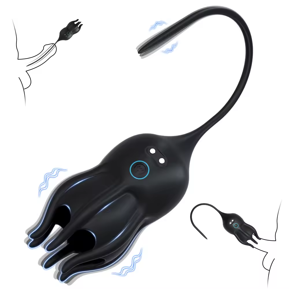 Elektrischer Penistrainer Vibrator Eichelstimulator mit Harnröhrensound & 10 Vibrationsmodi