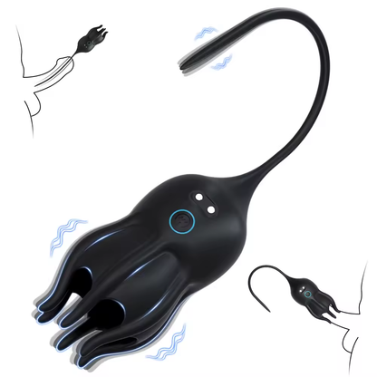 Elektrischer Penistrainer Vibrator Eichelstimulator mit Harnröhrensound & 10 Vibrationsmodi