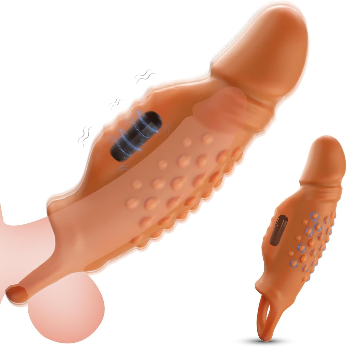 Realistische penis-extender-vibrator met penishuls voor penisverlenging en penisvergroting