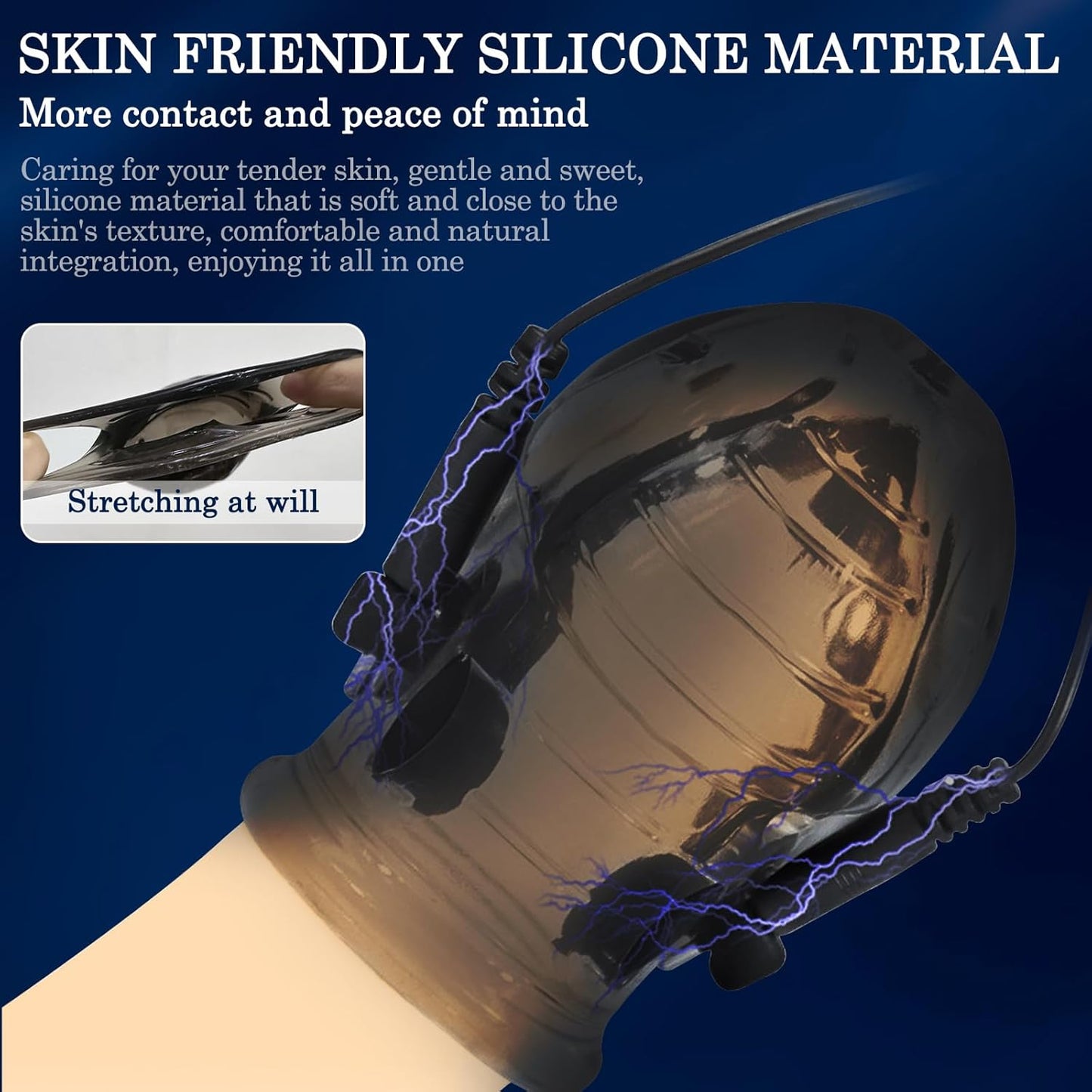 E-stim Extrem Eichel Hülse Penis Trainer Set mit 8 Elektroschock-Modi