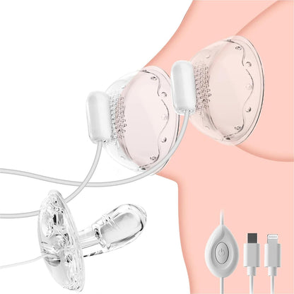 2 IN 1 Klitoris Vibrator Brustwarzenmassage G-Punkt Stimulator mit 12 Vibrationsmodi