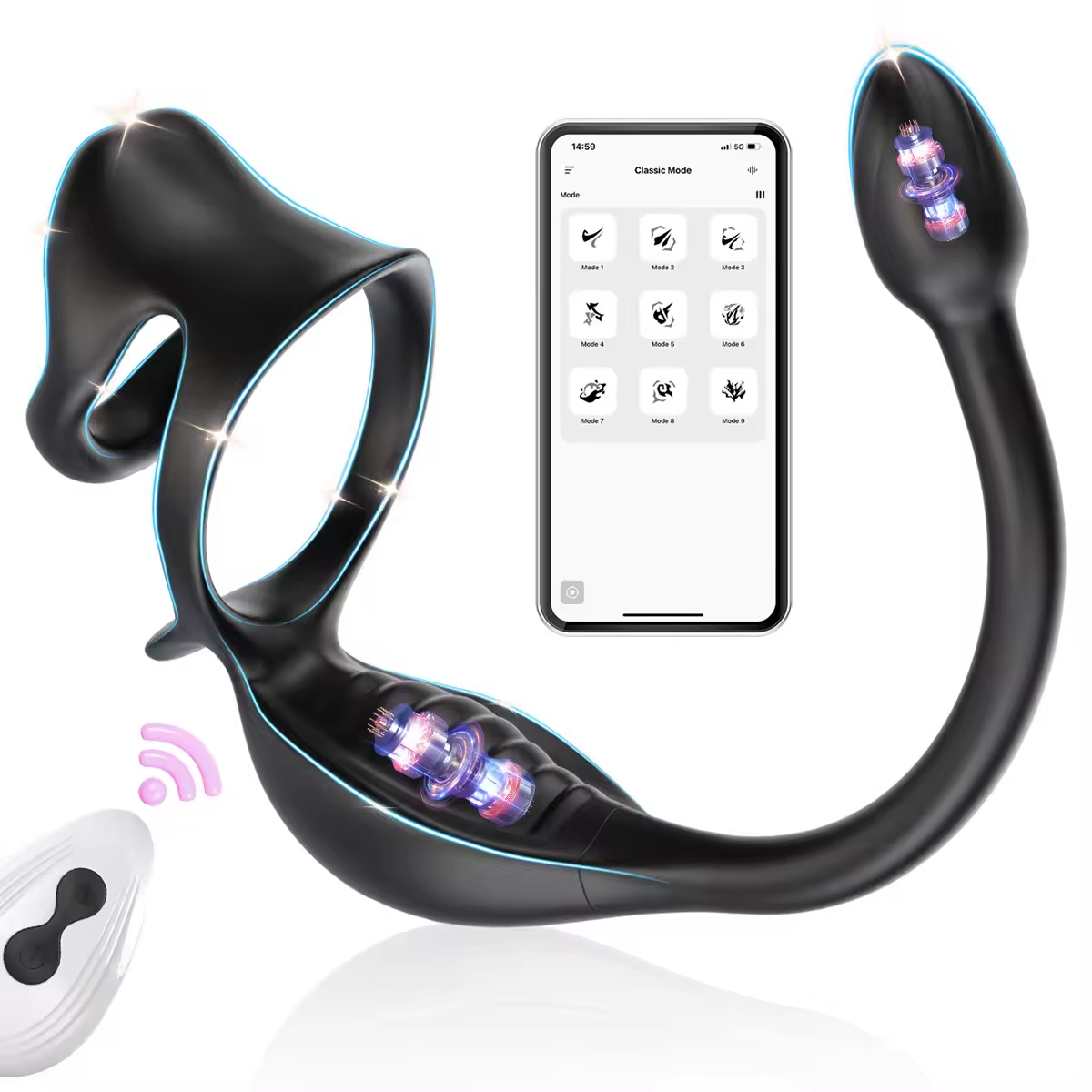 Penis-Vibrator Prostata-Massagegerät Vibrationsring mit 9 Schwingungsmoden