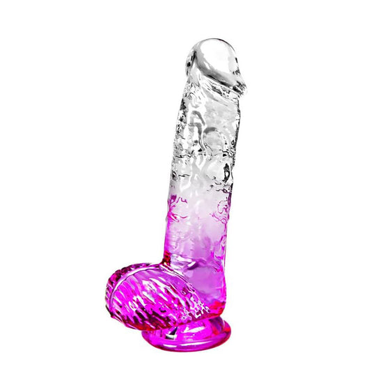 Realistic clear rubber penis natural dildo transparent 17cm 