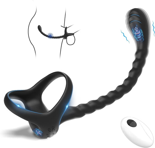 3 in 1 prostate massager cock ring with 10 vibration modes 