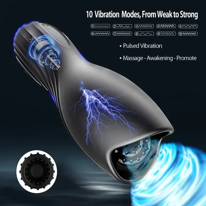 360° Training Wrap Automatischer Penistrainer Vibrator Stroker mit 10 Pulsvibrationsmodi