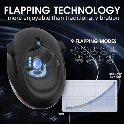 Eicheltrainer Penisvibrator Übungsgerät Stroker mit 9 Vibrations und Schlagmodi