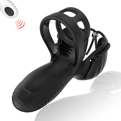 3 IN 1 Cock Ring Hodenstimulator Penistrainer Vibrator mit 10 Vibrationsmodi