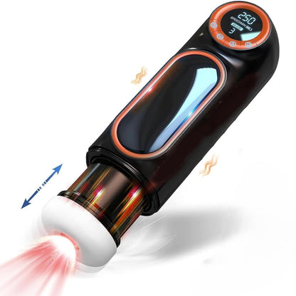 3 IN 1 Elektrischer Masturbatoren Stroker mit 10 Vibrations + 10 Stoßmodi + 4 Saugmodi
