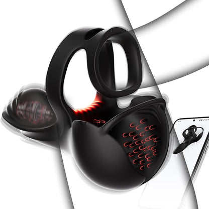 360° Hoden Vollabdeckungsstimulator Penistrainer Cock Ring mit 9 Vibrations & Heizmodi