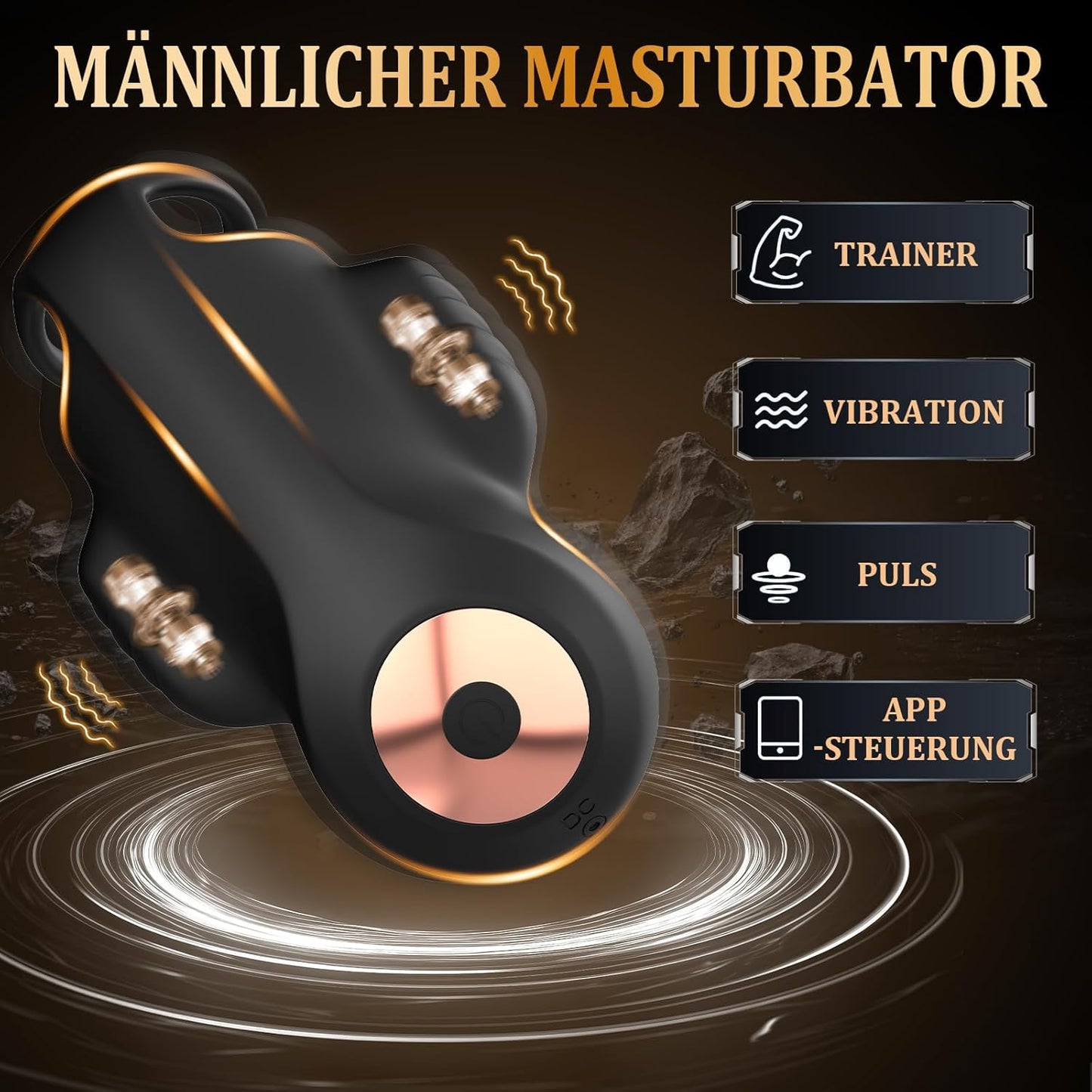 4 IN 1 Elektrische Penistrainer Eichel Stimulator Masturbatoren mit 9 Vibrationsmodi