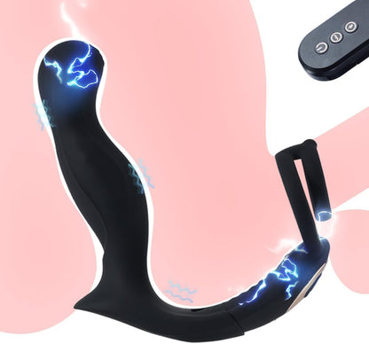 E-stim Anal Vibrator Penisringe Set mit 3 Elektroschock und 7 Vibrationsmodus