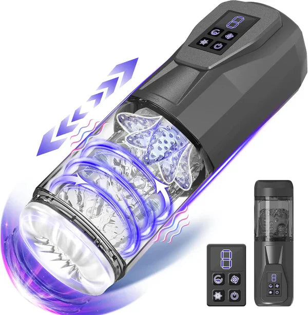 Automatischer Masturbator Stroker Blowjob mit 7 Vibrations & Rotations & Stoß & Leckmodi