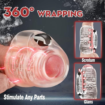 360° Rundum Wrapping Penistrainer Massager Masturbator mit 10 Vibrationsmodi