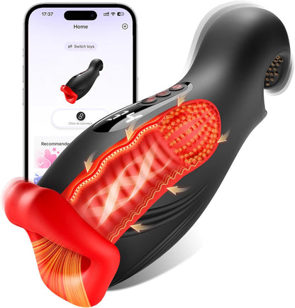 Dual-End Beads Stimulation Penistrainer Vibrator Masturbator mit 9 Vibrationen & 4 Wellenaugen