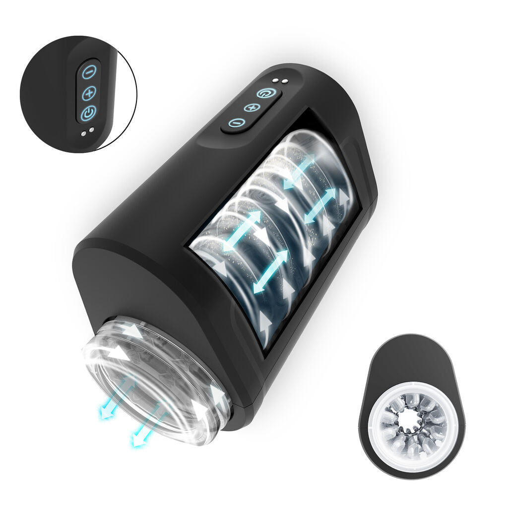 2 in 1 Automatische Rotierender Stoß Masturbator mit 7 Stoß und Rotationsmodi