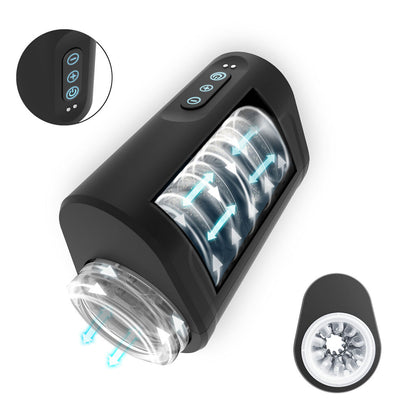 2 in 1 Automatische Rotierender Stoß Masturbator mit 7 Stoß und Rotationsmodi