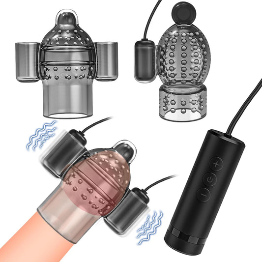 Elektrischer Penistrainer Vibrator Set Eichel Stimulator mit 7 Vibrationsmodi