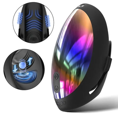 Eicheltrainer Penisvibrator Übungsgerät Stroker mit 9 Vibrations und Schlagmodi