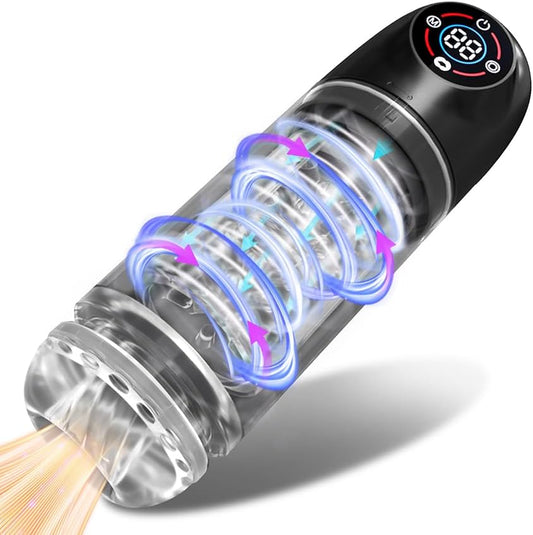 360° Zungenlecken Elektrischer Masturbator Penispumpe mit 7 Rotationsmodi und 7 Saugmodi