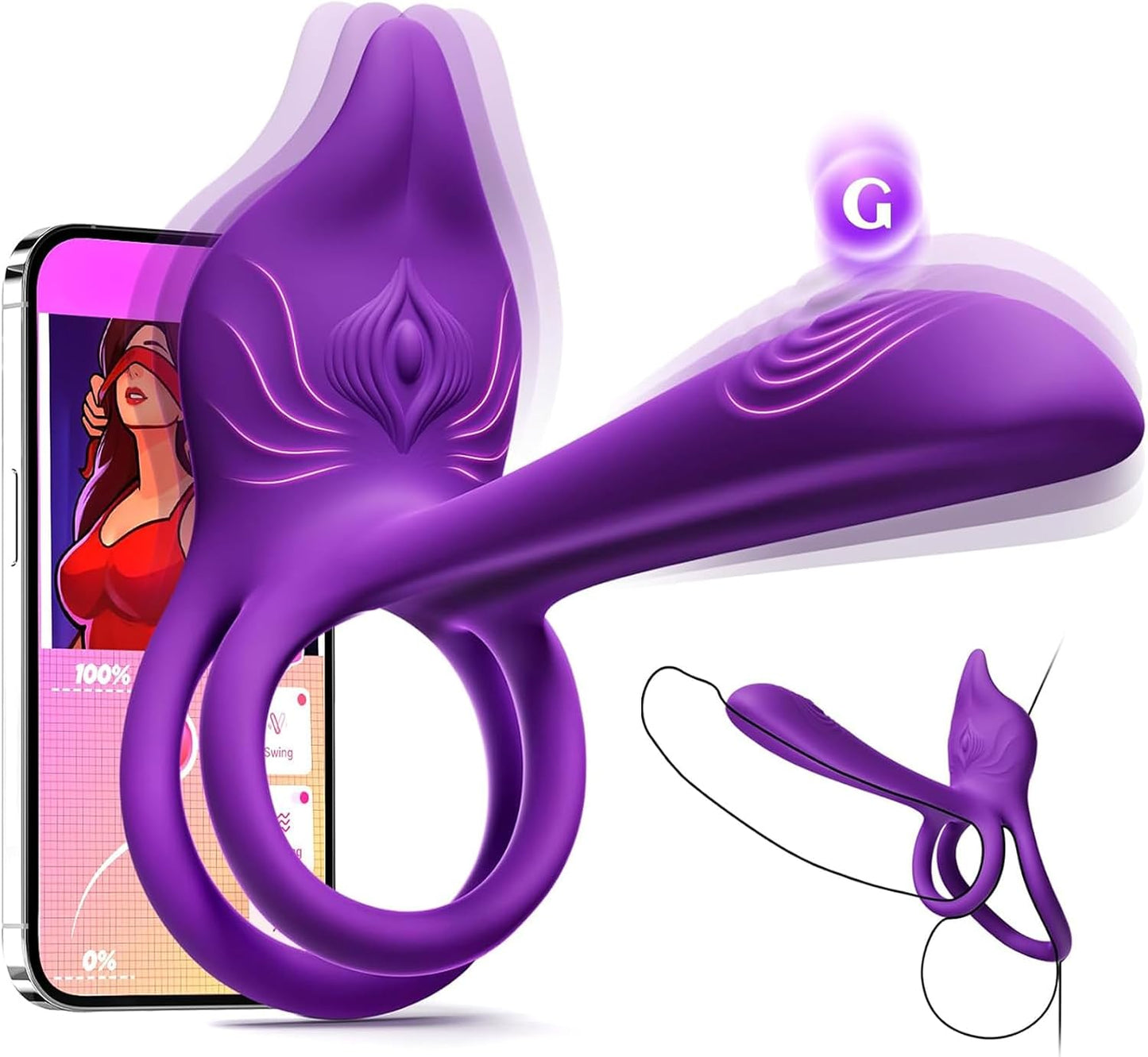Dual Cockring Penistrainer Vibrator Klitoris Stimulator mit 10 Vibrationsmodi