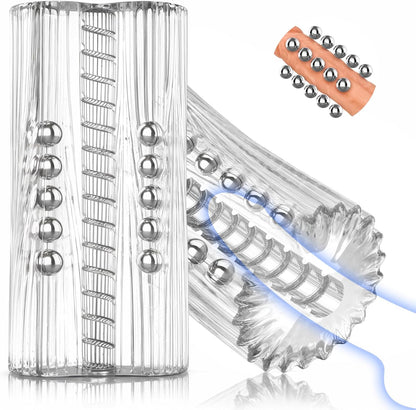 Offener Handjob Eicheltrainer Pocket Pussy Stroker Masturbator mit 15 Lustperlen